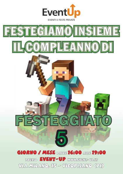 Biglietti di invito eventup invito minecraft