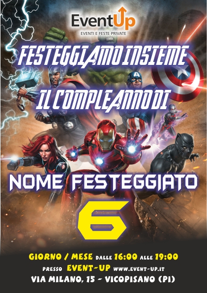 Biglietti di invito eventup invito avengers