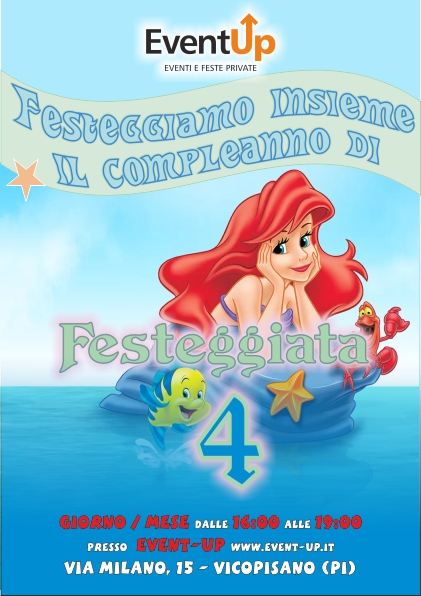 Biglietti di invito eventup invito la sirenetta