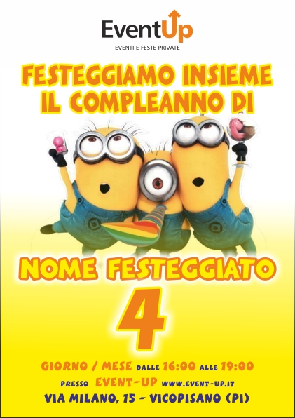 Biglietti di invito eventup invito minions