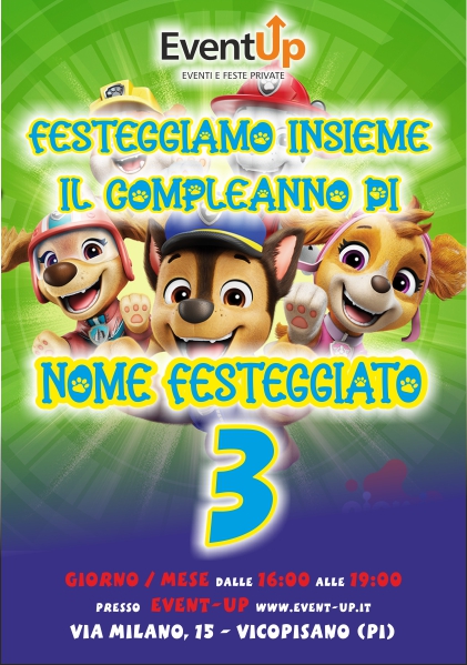 Biglietti di invito eventup invito paw patrol