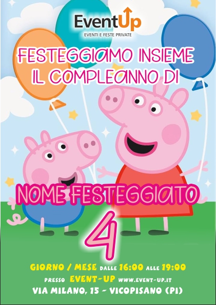 Biglietti di invito eventup invito peppa pig