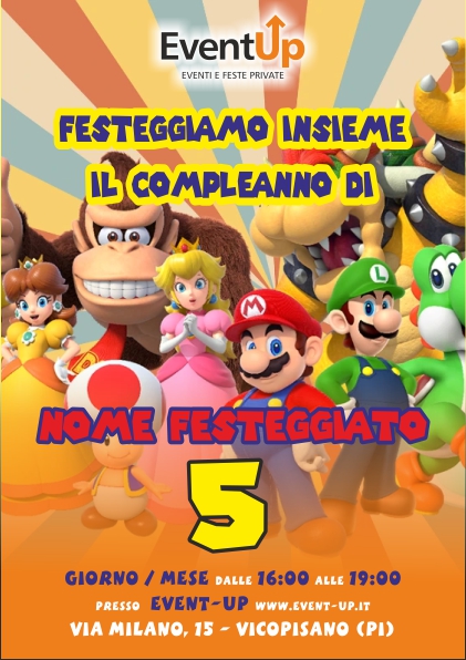 Biglietti di invito eventup invito supermario